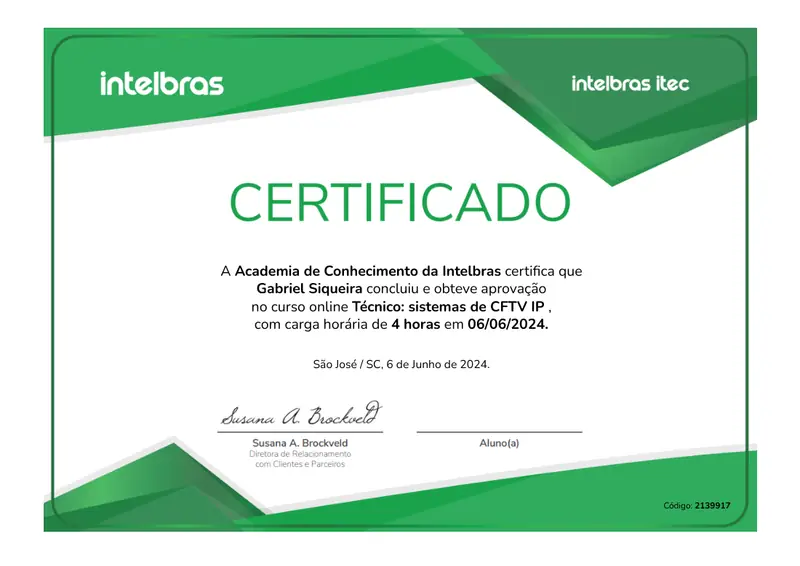 Certificado: CFTV IP
