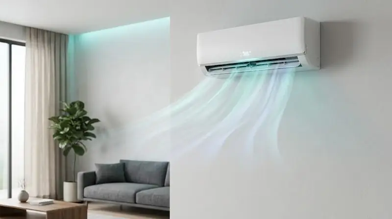 Ar-condicionado split instalado em uma sala